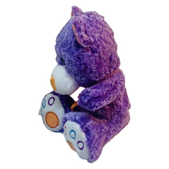 Hug Fun Purple Teddy Bear Soft Plush Blue Glitter Eyes Stuffed Animal Doll 9" - Picture 5 of 7